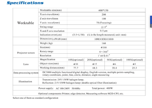 Mobiele telefoon meetinstrumenten Digitale horizontale optische profielprojector met 0,5m resolutie, 0,5µm nauwkeurigheid, 1 jaar garantie - Product Image 2