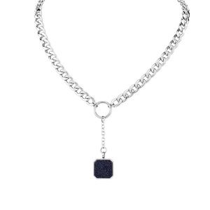 สร้อยคอไทเทเนียมสตีลแบบยูนิเซ็กซ์ จี้รูปหกเหลี่ยมทรงเรขาคณิต ดีไซน์เรียบง่าย สีเงิน เหมาะสำหรับใส่ทุกวัน - Product Image 5