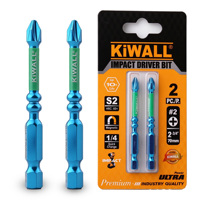 Embouts de tournevis à chocs KiWALL S2, 2 pièces, magnétiques PH2 70 mm, double absorption des chocs pour perceuse électrique