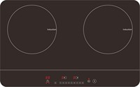 Cuisinière à écran tactile en verre à économie d'énergie, 2 brûleurs, Portable, simple, petite cuisinière à double Induction