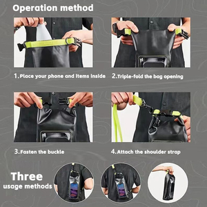 Usine en gros 5L PVC sac étanche étanche bandoulière avec poche transparente pour téléphone fenêtre pliable pour téléphone et portefeuille - Product Image 4