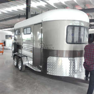 Nouvelle usine de luxe en Chine fournit une remorque de <span class=keywords><strong>transport</strong></span> à 3 chevaux avec chargement d'angle chariots à chevaux personnalisables à vendre - Product Image 3