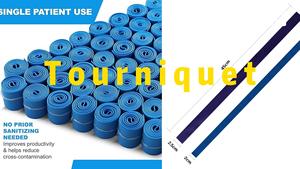 Torniquete descartável médico do rolo de 1 ''* 18'' (2.5cm x 45cm) baseado no látex livre do tamanho padrão para a criança adulta-primeiros socorros - Product Image 4