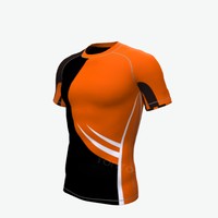 Tonton Factory – Rashguard personnalisé à manches courtes en polyester avec impression par sublimation intégrale pour homme, vente en gros OEM, pour la natation