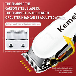 Kemei KM-809A أفضل بائع المهنية قابلة للشحن الحلاق الانتهازي مع LCD المهنية مقص الشعر