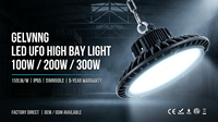Projecteur UFO industriel 100W en aluminium IP65 150LM/W 5000K Dialux pour entrepôts et usines