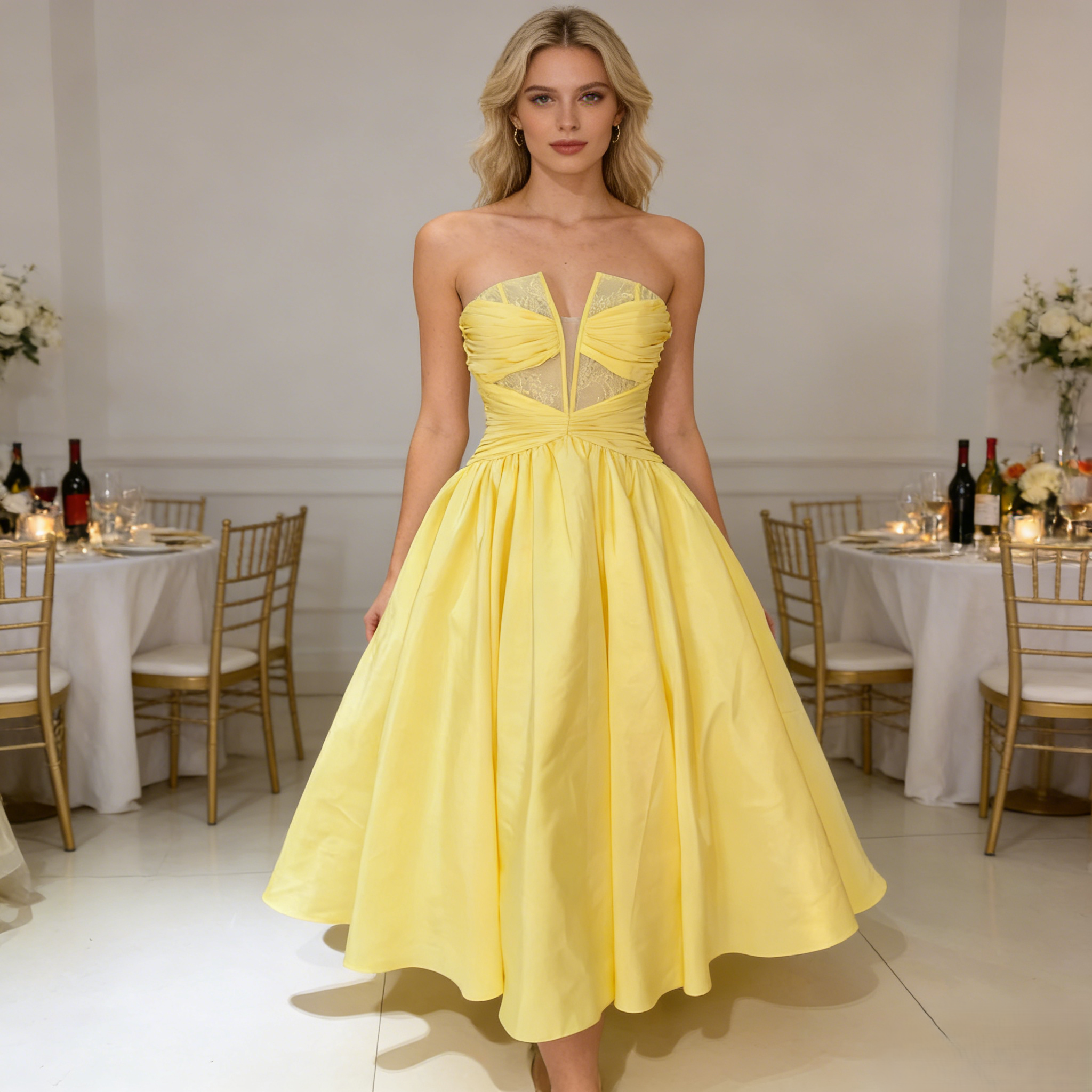 Stylish Lemon Yellow Dresses for Women - Shop Now!