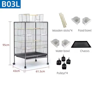 Gabbia Grande per Uccelli Voliera Speciale in Filo Metallico per Pappagalli, Casetta per Animali Domestici, Gabbia Rinforzata Integrata Anti-morso per Allevamento di Uccelli - Product Image 4