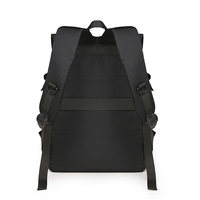 Mochila Casual Multicapa para Portátil, Color Negro Sólido, para la Escuela, Senderismo y Viajes