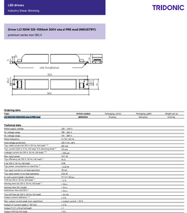 Tridonic LCI 150/325-1050/300 o4a sl PRE mod 150W Driver LED DALI-2 325-1050mA 300V Alimentation à courant constant - Product Image 6