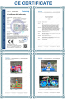 Château gonflable géant sur le thème de la jungle avec piscine à balles, structure gonflable à thème