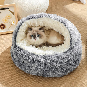 Cartoon Style Winter Warm <span class=keywords><strong>Indoor</strong></span> Semi-Closed Katzen bett Höhle Tragbare und bewegliche Plüsch kissen Hunden est Komfortable Pet <span class=keywords><strong>House</strong></span> - Product Image 4