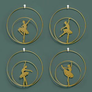 Cuadros Decorativos de Hierro Forjado Estilo Nórdico con Bailarina de Ballet, Decoraciones de Pared de Lujo para Sala de Estar - Product Image 1