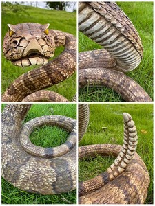 Statua di serpente a sonagli cinese fatta a mano che simula il modello di rettile di pitone selvatico per la decorazione della casa o il regalo di natale - Product Image 4