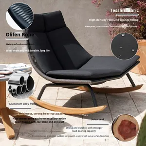 Fauteuil à bascule en rotin d'extérieur, canapé <span class=keywords><strong>de</strong></span> patio, chaise <span class=keywords><strong>de</strong></span> <span class=keywords><strong>jardin</strong></span> à une place, balançoire pour balcon, détente et loisirs - Product Image 5