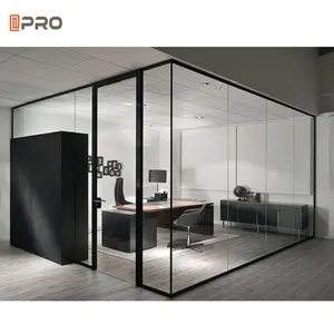 Material de pared de partición de oficina moderno, cubículos de perfiles de aluminio, a precio de vidrio, divisores de oficina, pared de partición de oficina