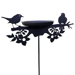 JH-Mech Outdoor Easy To Assemble 360-Degree Bird Feeder With Stable Stake Rust-Proof Free-Standing Metal Bird Feeder Station
