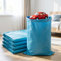 Bolsa de Almacenamiento Azul de Gran Capacidad para Ropa de Cama, Edredones y Mantas, Saco Tejido Resistente para Mudanzas y Empaque