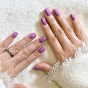<span class=keywords><strong>Uñas</strong></span> Acrílicas Squoval Brillantes en Violeta Púrpura, Productos de Belleza, <span class=keywords><strong>Uñas</strong></span> Postizas al por Mayor - Product Image 1