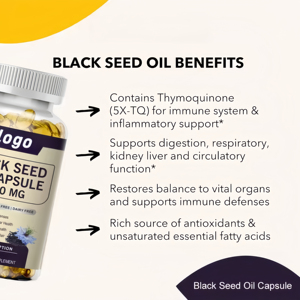 أولي OEM البذور السوداء العشبية مكمل غذائي لصحة القلب والأوعية الدموية المستخرجة من بذور الكمون الأسود سوفتجل من بذور الكمون الأسود - Product Image 2