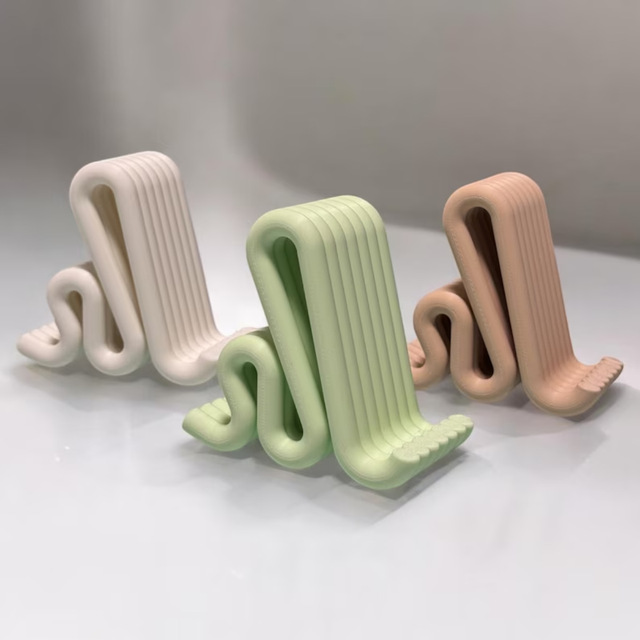 Crossborder Modern Mobile Phone Stand Simple Waveshaped Desktop Mobile Phone Stand Fashionable 3D Printed Office Storage