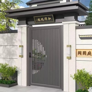 <span class=keywords><strong>Portail</strong></span> de cour moderne en alliage d'aluminium et fer forgé à double <span class=keywords><strong>battant</strong></span> pour villas, maisons de campagne auto-construites, grande entrée extérieure - Product Image 2
