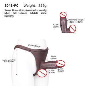 Strap on Hollow <b>Dildo</b> Panties Silicone Black Color G-string Thong Penis Sleeve Cock Enhance Extender Adult Toys for Men - Product Image 6