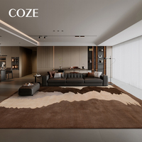Modern High-end Italian Minimalist Style Hand Tufted Carpet for Living Room and Bedroom Brown Soft Rugs