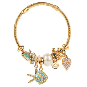 Bracciale in Acciaio Inossidabile <span class=keywords><strong>con</strong></span> <span class=keywords><strong>Ciondolo</strong></span> a Forma di Stella Marina e Conchiglia <span class=keywords><strong>con</strong></span> Diamante, Bracciale Regolabile, Gioiello da Mano per Vacanze al Mare - Product Image 6