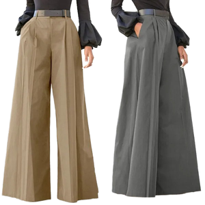 <span class=keywords><strong>Pantaloni</strong></span> eleganti da donna eleganti da festa da donna <span class=keywords><strong>a</strong></span> vita alta <span class=keywords><strong>in</strong></span> cotone traspirante <span class=keywords><strong>pantaloni</strong></span> larghi con tasche larghi <span class=keywords><strong>in</strong></span> velluto <span class=keywords><strong>a</strong></span> coste - Product Image 4