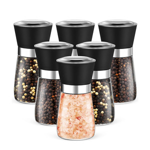 Factory 180ml 200ml 304 Sea Salt <b>Pepper</b> Kitchen Household Glass Seasoning Grinding Bottle Manual Stainless Steel <b>Pepper</b> <b>Grinder</b> - Product Image 1