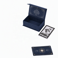 Jeu de cartes de tarot en plastique PVC/PET imperméable à l'eau avec coins arrondis, jeu de société familial/de fête, cartes holographiques et boîte cadeau