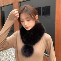 Snood en fourrure de vison épaisse et chaude pour l'automne et l'hiver - Cache-cou musulman polyvalent et élégant au design minimaliste