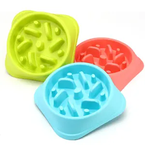 Pet bowl Candy Color Anti-Gulping Dog Bowl Slow Feeder Interactive Bloat Stop Dog Bowl for Fast Eaters