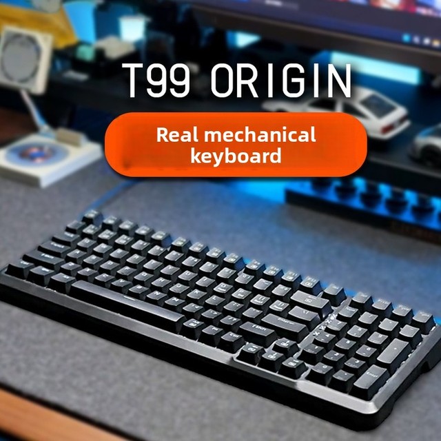 T99 Hot-Swappable Black Mechanical Keyboard 99-Key Blue Red Switches Gasket-Mounted Design Dedicated Esports Gaming Light Mixing