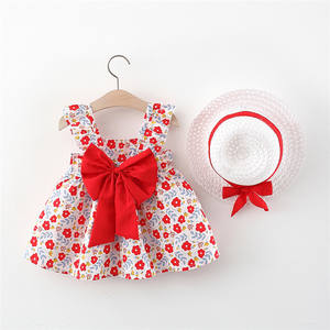 Ropa de Verano para Niña, Vestido sin Espalda con Lazo, Nuevo Estilo, Vestido Estampado Encantador para Bebé Niña, 2 Piezas - Product Image 4