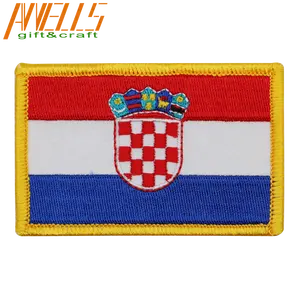 Croatia Flag Embroidered Patch Croatian Iron On Sew On National Tactical Flag Emblem