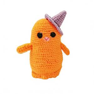 Kit de crochet fantôme orange en peluche pour débutants, jouets créatifs mignons pour Halloween, fil à tricoter, poupée DIY, cadeau, kit de crochet fantôme orange - Product Image 3