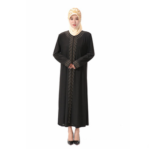 Dropshipping/Stock Disponible/Venta al por Mayor/OEM Túnica Musulmana de Algodón con Pedrería y Encaje para Mujer, Vestido Islámico para la Oración - Product Image 1