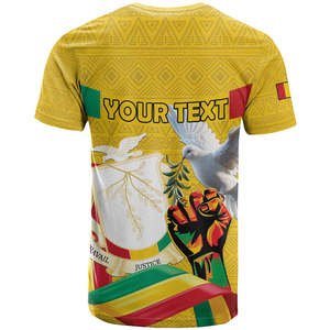 Camiseta al por Mayor de Alta Calidad del Día de la Independencia de Guinea Conakry con el Escudo de Armas y Paloma, Camiseta Personalizada para Hombre - Product Image 4