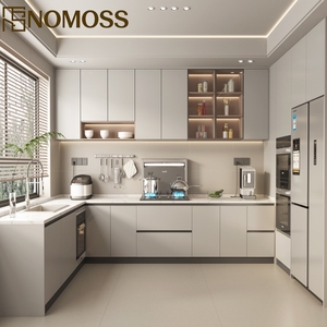 Gabinetes de Cocina Minimalistas de Melamina Resistentes al Calor, Modernos y de Lujo, Directo de Fábrica, para Proyectos de Villas - Product Image 2