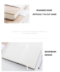 Cubierta de tela gruesa de tapa dura impresa personalizada para cuaderno, cubierta plana de tapa dura, diario de lino, diario de promoción, suministros escolares - Product Image 4