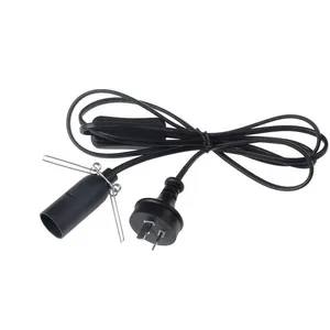 Black Length 1.5m Copper Pvc Switch Saa 2a 250v E14 Salt Lamp Wire Cord