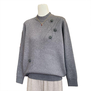Suéter grueso con forro polar para mujeres de mediana edad, suéter holgado, moderno y cálido, capa base de forro polar integrado, prendas de punto para mujeres mayores - Product Image 4