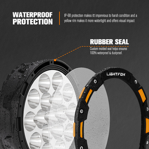 Faro LED LIGHTFOX Impermeabile in Alluminio Rotondo 7 Pollici per Fuoristrada, Luce di Guida per Auto e Camion 4x4 - Product Image 3