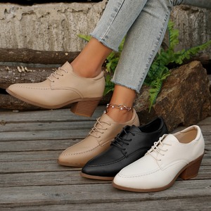 Mocassini 2025 autunno <span class=keywords><strong>tacco</strong></span> alto britannico <span class=keywords><strong>tacco</strong></span> <span class=keywords><strong>medio</strong></span> bassi <span class=keywords><strong>scarpe</strong></span> da <span class=keywords><strong>donna</strong></span> eleganti plus Size a punta a punta bassa alla caviglia piccole in pelle - Product Image 4