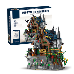 1964 PCS <span class=keywords><strong>Medieval</strong></span> Witch Cottage Building Blocks Toy para niños-Fantasía y temática histórica Juego educativo y diseño mágico - Product Image 1