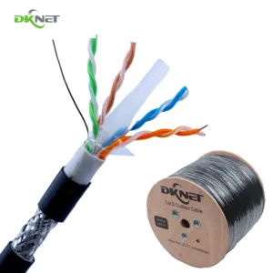 สายเคเบิล cat6เครือข่าย SFTP 4คู่23AWG CCA ccag CCC ทองแดงสาย LAN กลางแจ้ง PVC คู่ + PE แจ็คเก็ต1000ft 100M 305M