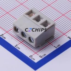 DB128L-5.08-3P-GY-S Screw Terminal Block Through hole Component (THT),P=5.08mm Connector 1x3P 5.08mm Gray Through Hole - Product Image 1