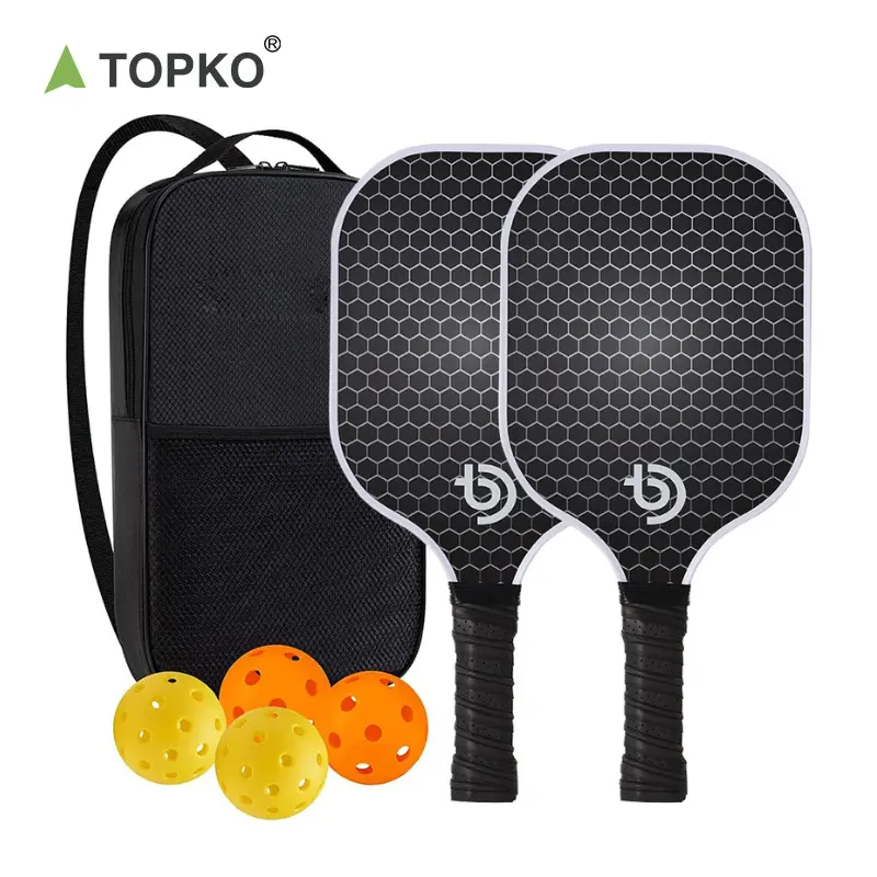 Paddle per Pickleball TOPKO, Set di Pickleball con superficie in fibra di vetro approvato USAPA con racchette per Pickleball, Set di Paddle per palline di sottaceti